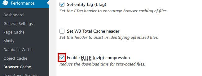 W3 total cache plugin for WordPress